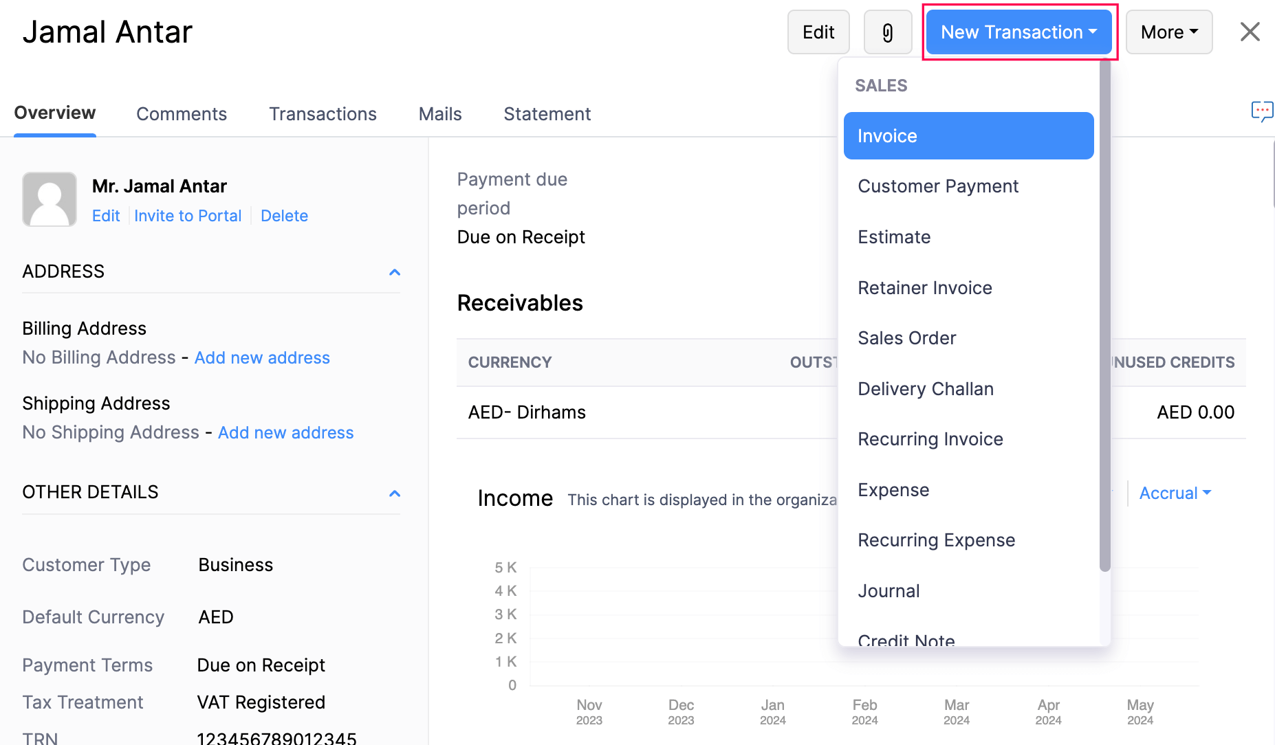 Contact Transaction