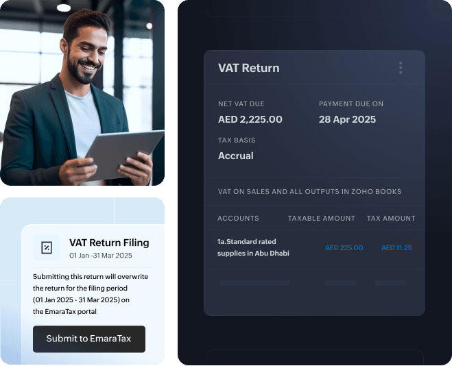 File UAE VAT directly with EmaraTax using Zoho Books.