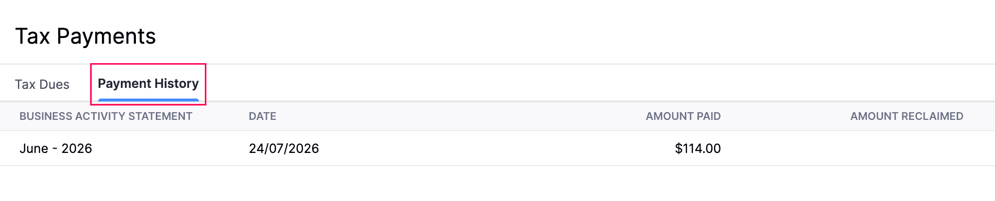 Payment History