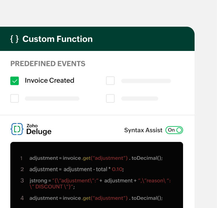Preview of how to use the custom function feature | Zoho Billing