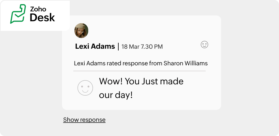 A happy customer rating for the timely and accurate resolution delivered.  | Zoho Billing