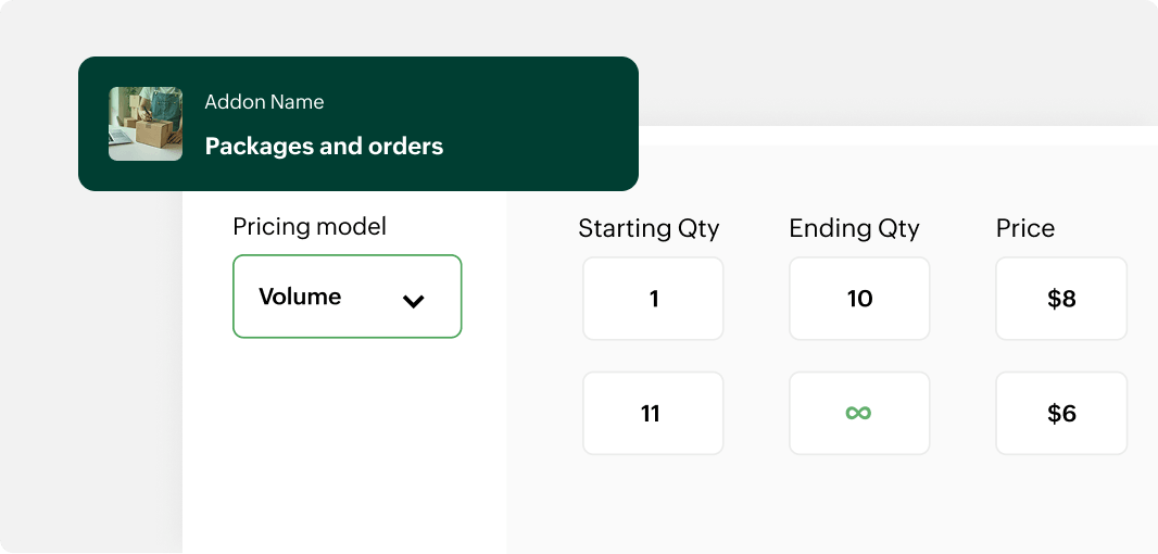Volume-based pricing model in Zoho Billing CPQ