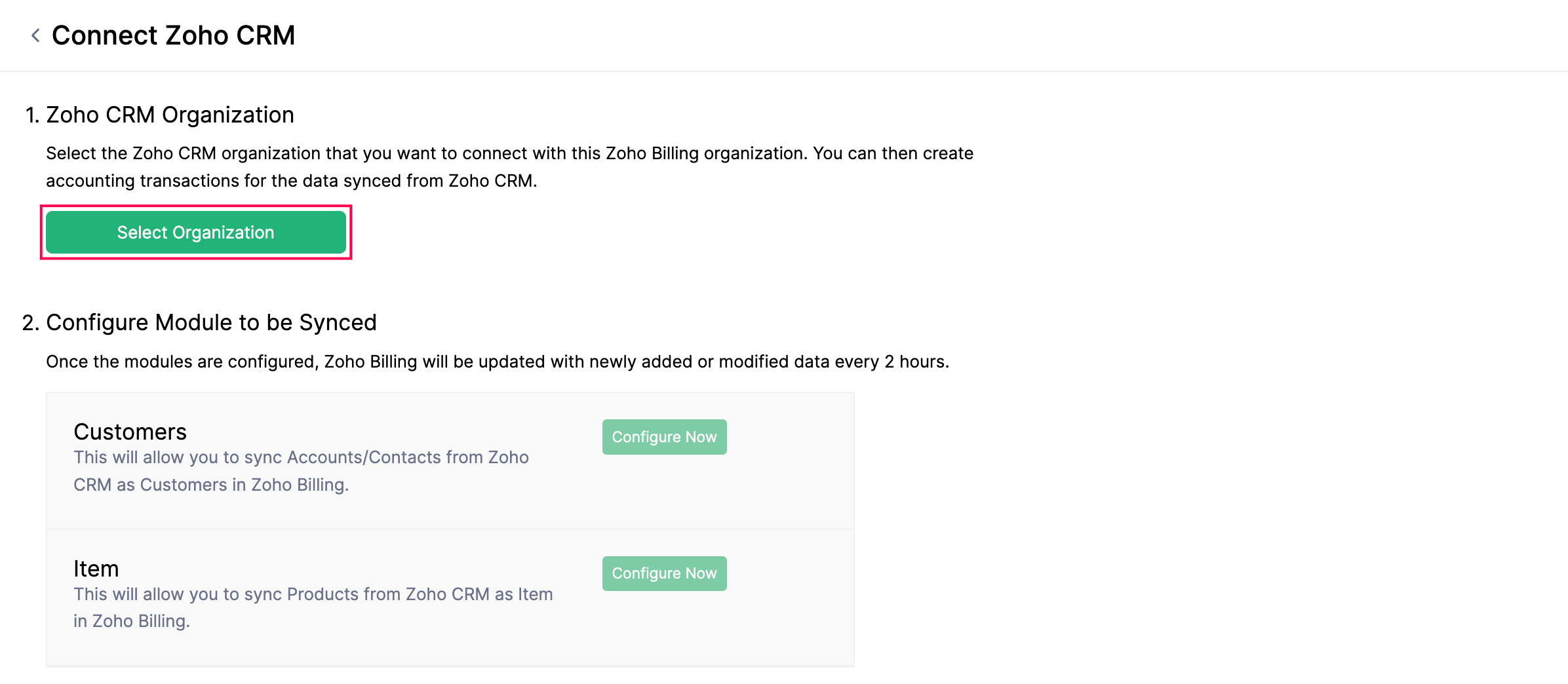 Select Zoho CRM