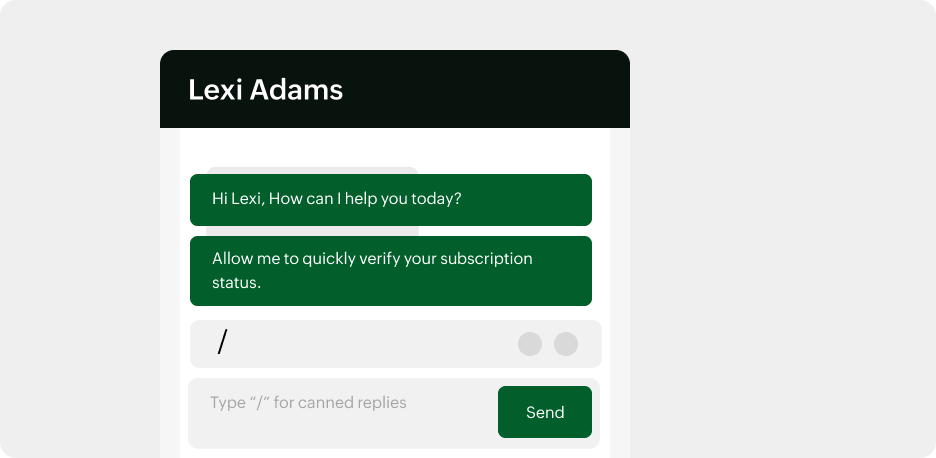 Canned messages facilitating quick responses  | Zoho Billing