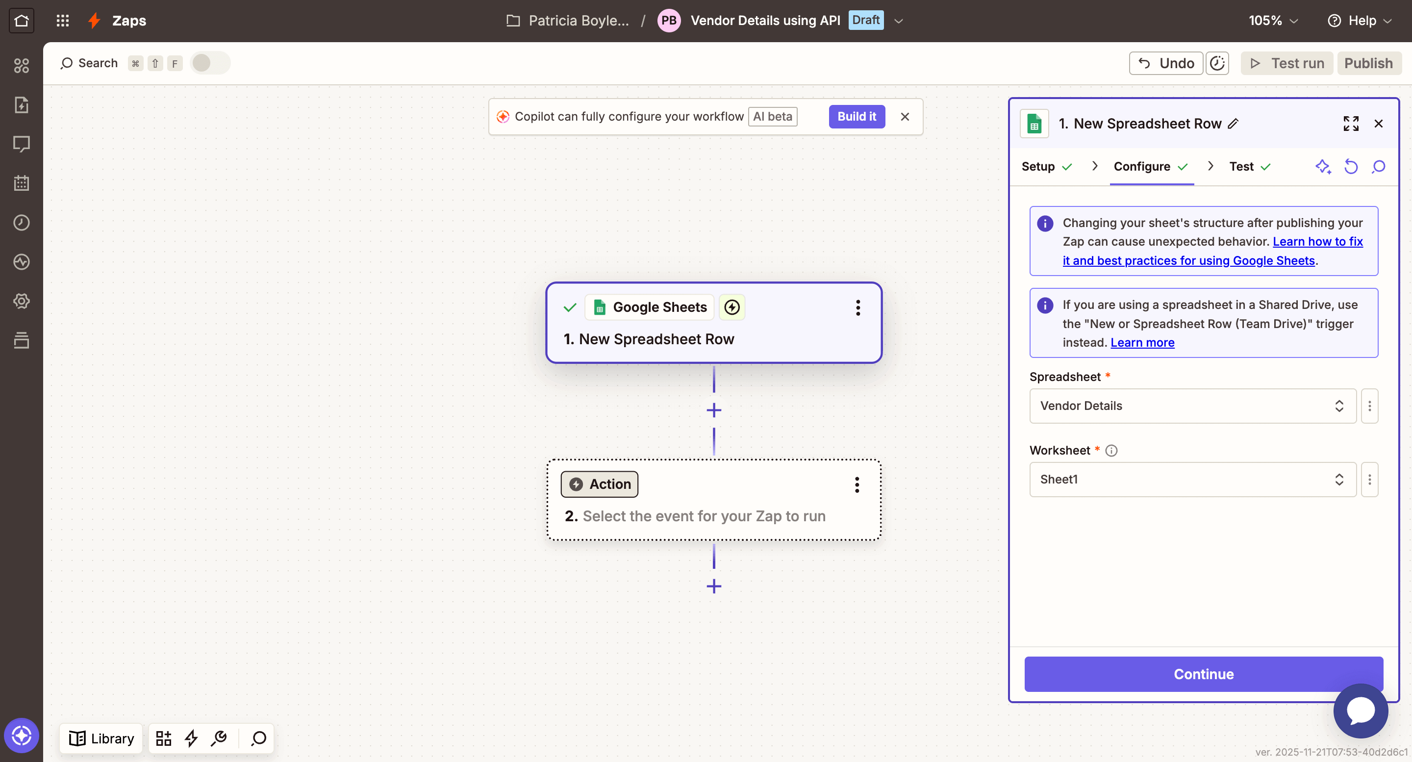 API Trigger Configure