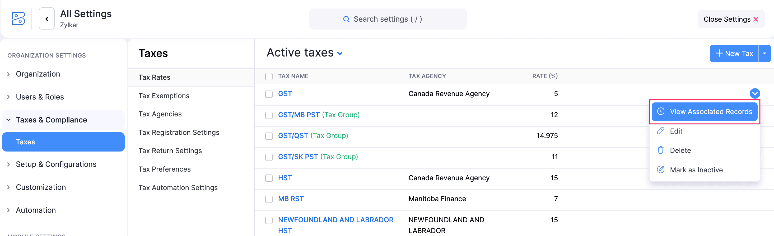 View Associated Records