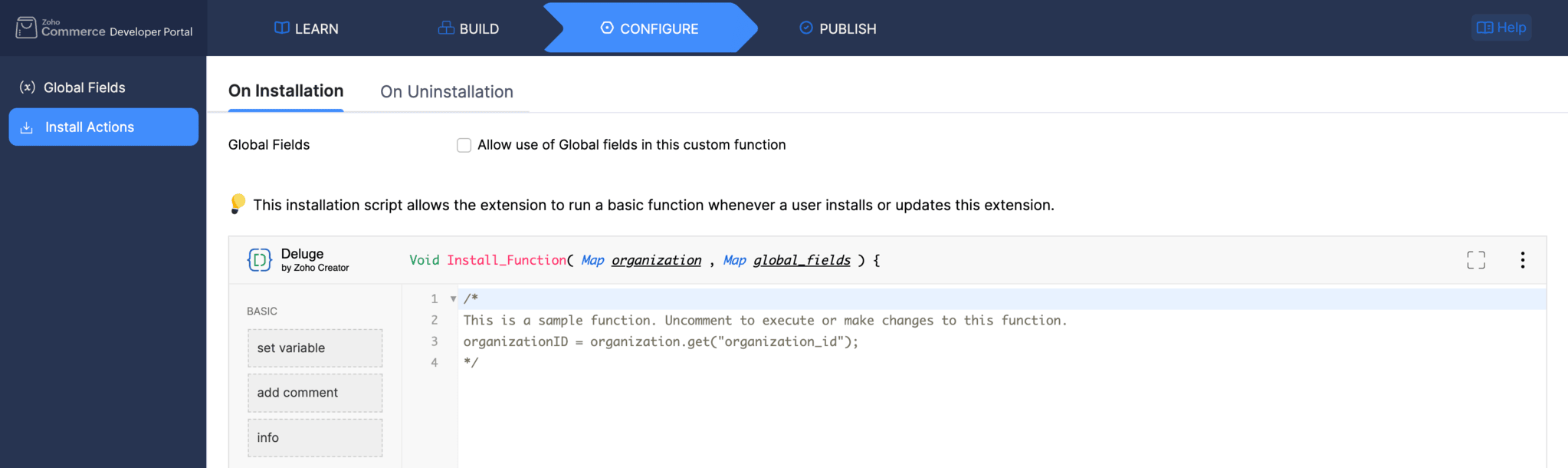 On Installation tab
