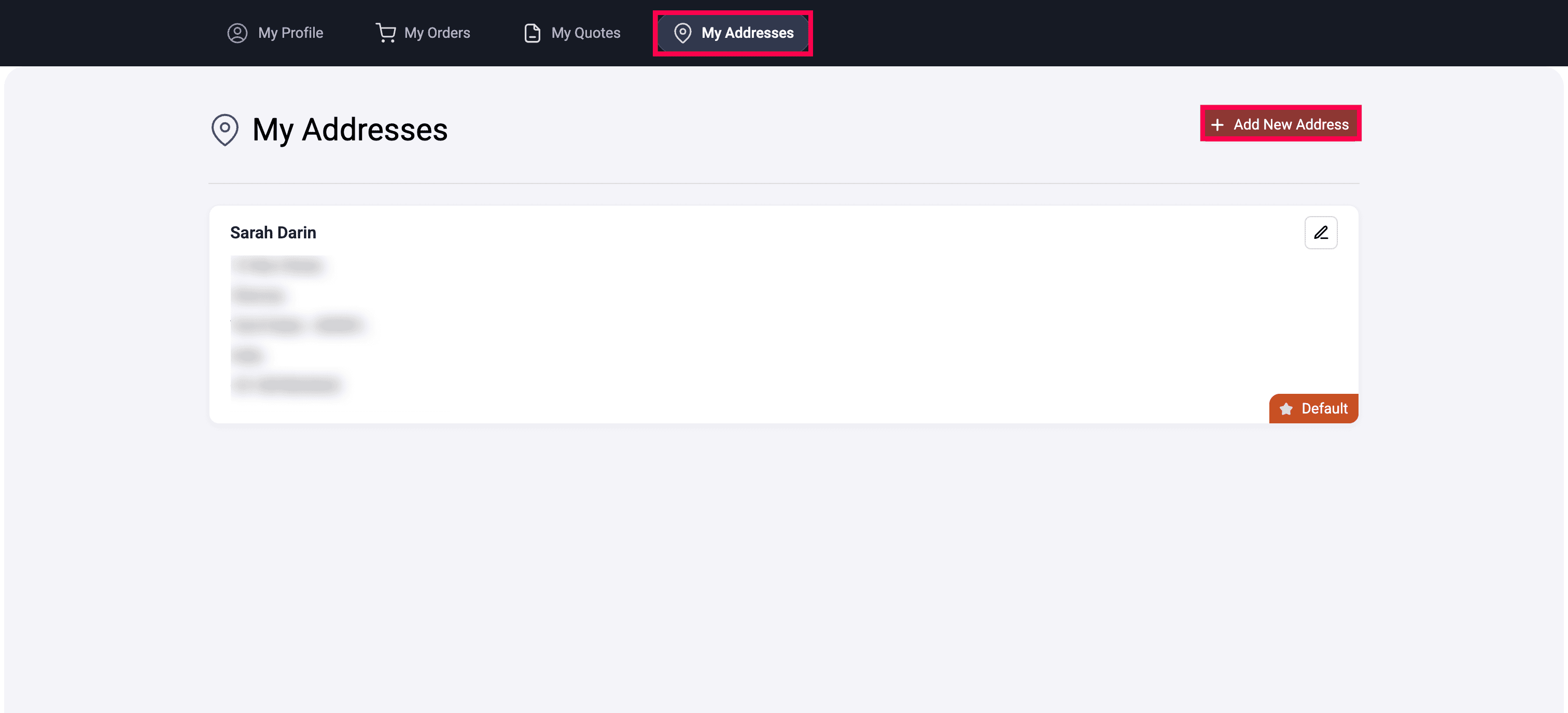 Customer portal access from profile dropdown