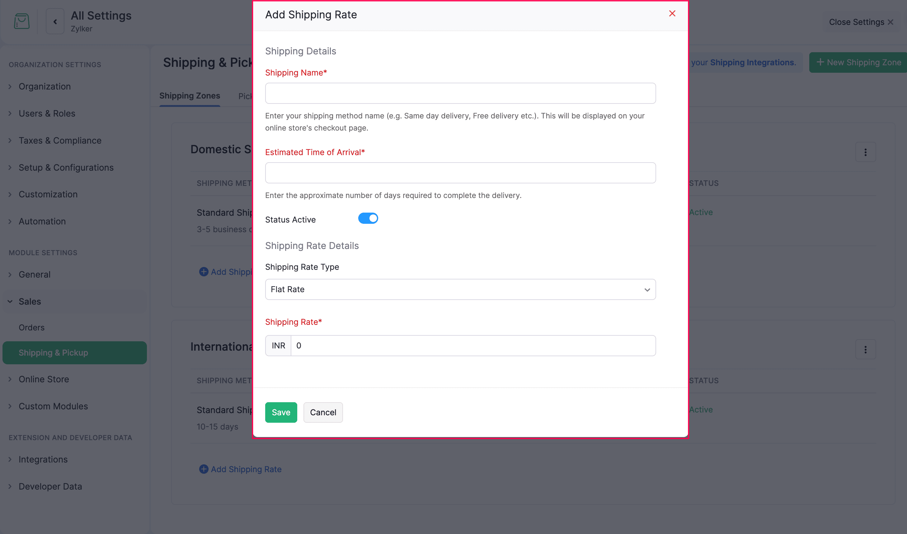 Add a Shipping Rate