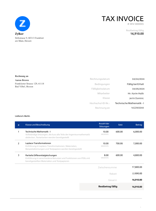 freelance invoice template