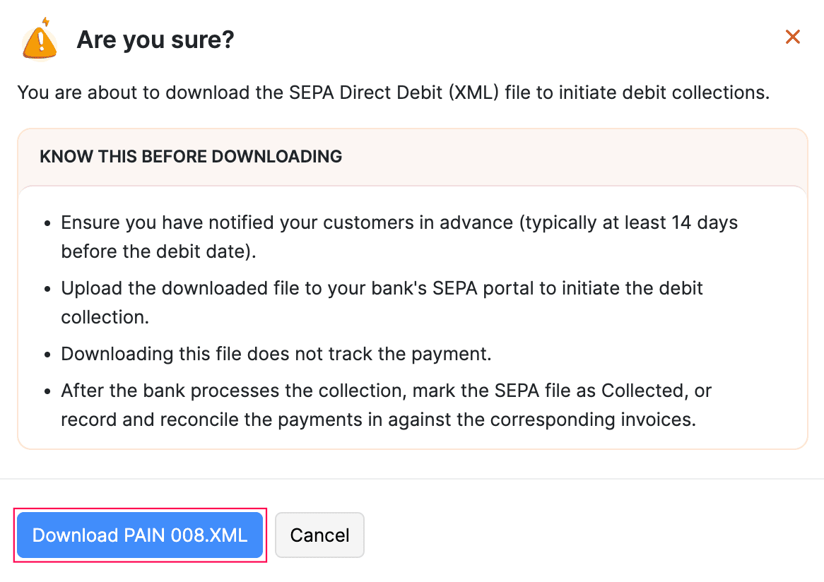 Download PAIN 008.XML