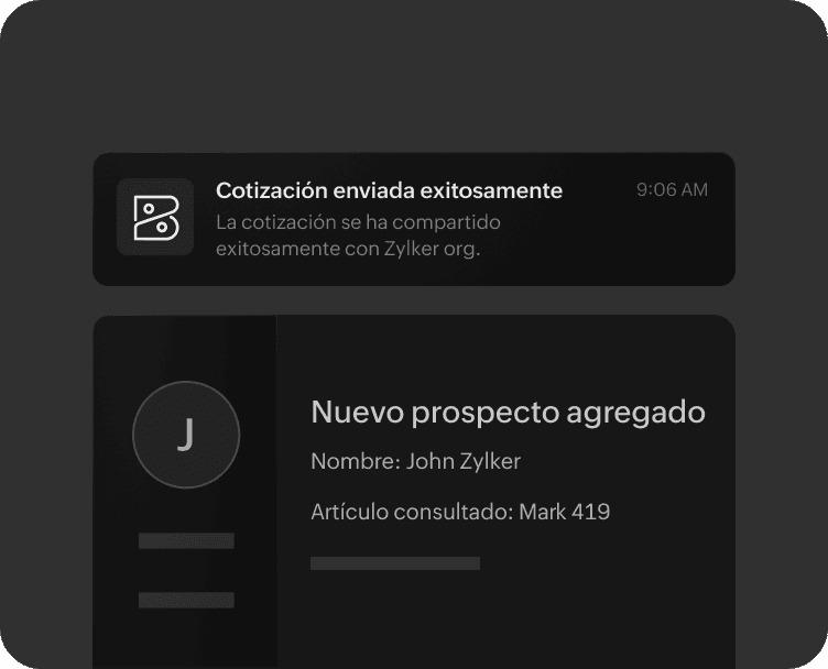 Webhook que envía datos de Zoho Books a una aplicación externa.