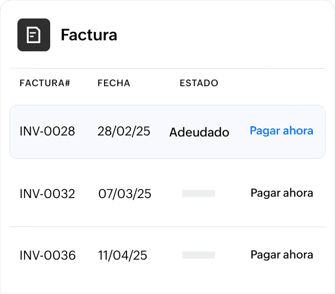 Botón Pagar ahora en una factura
