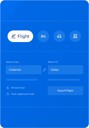 GIF showcasing travel booking in Zoho Expense.