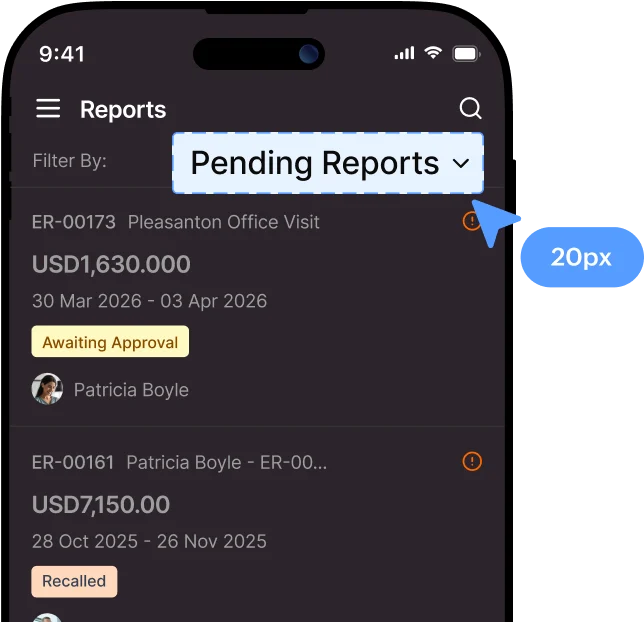 Zoho Expense iOS widgets