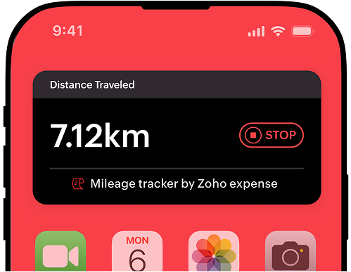 Live Activities and widgets in Zoho Expense