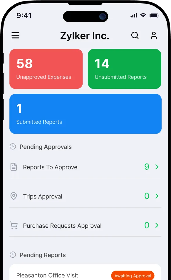 Zoho Expense on iOS