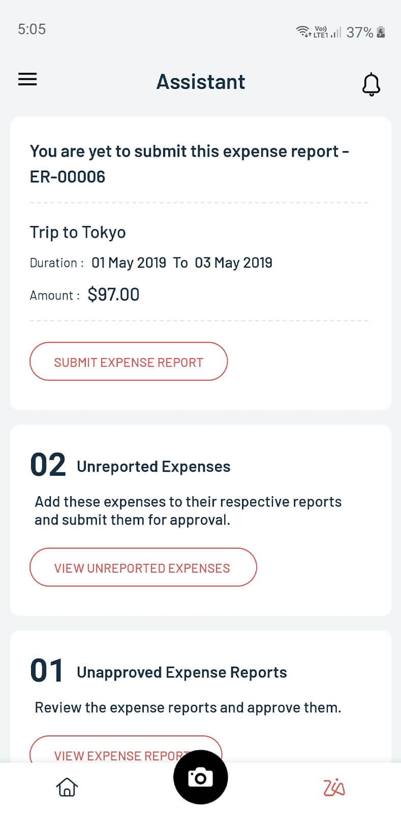 Expense reporting app assistant - Zoho Expense
