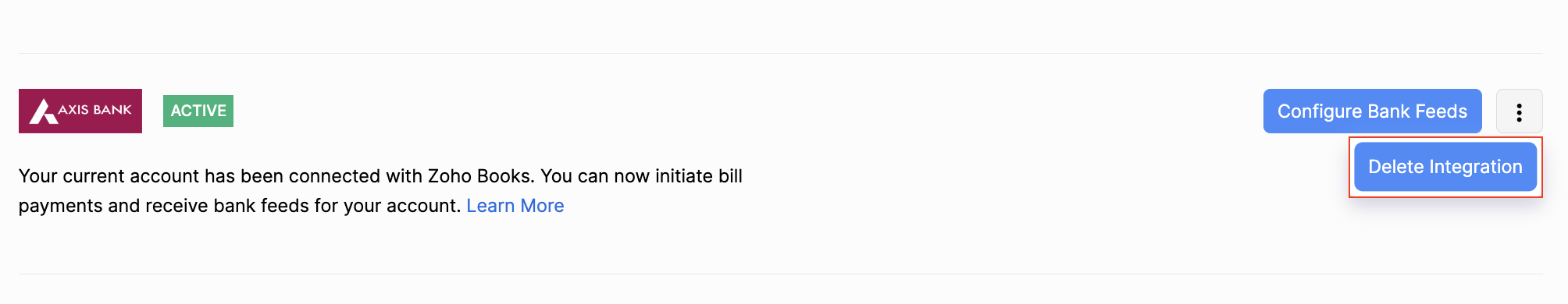 Delete Integration Button