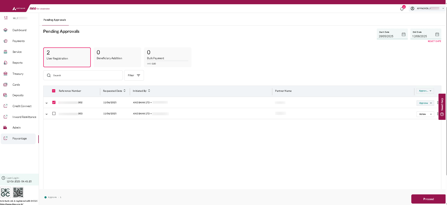 Select Request to Approve