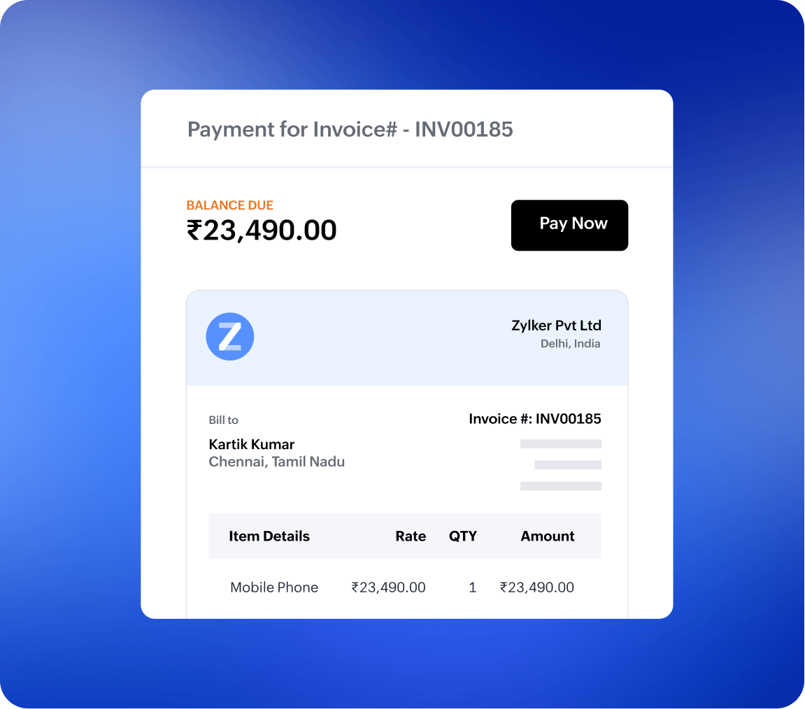 Invoice with button