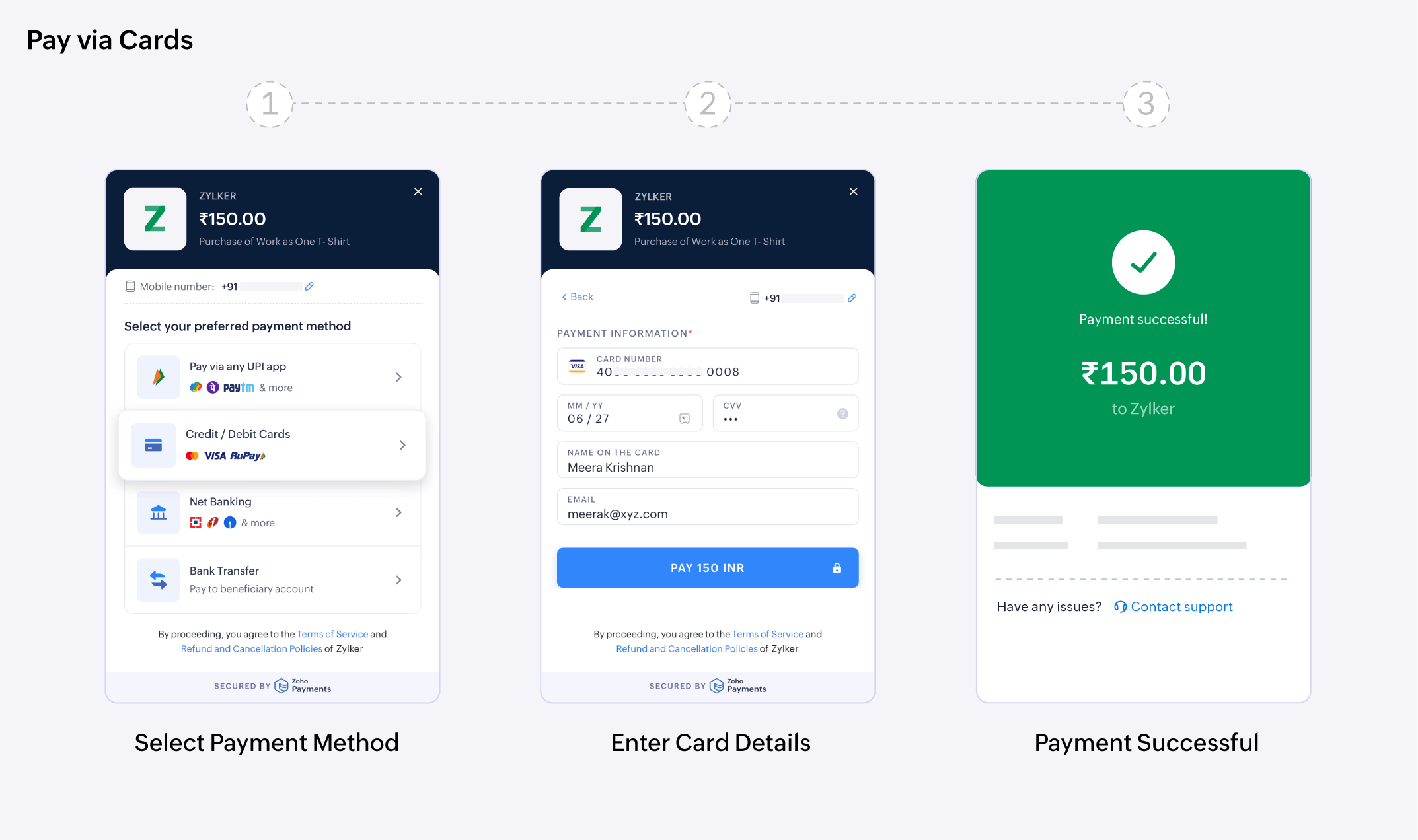Pay via Cards