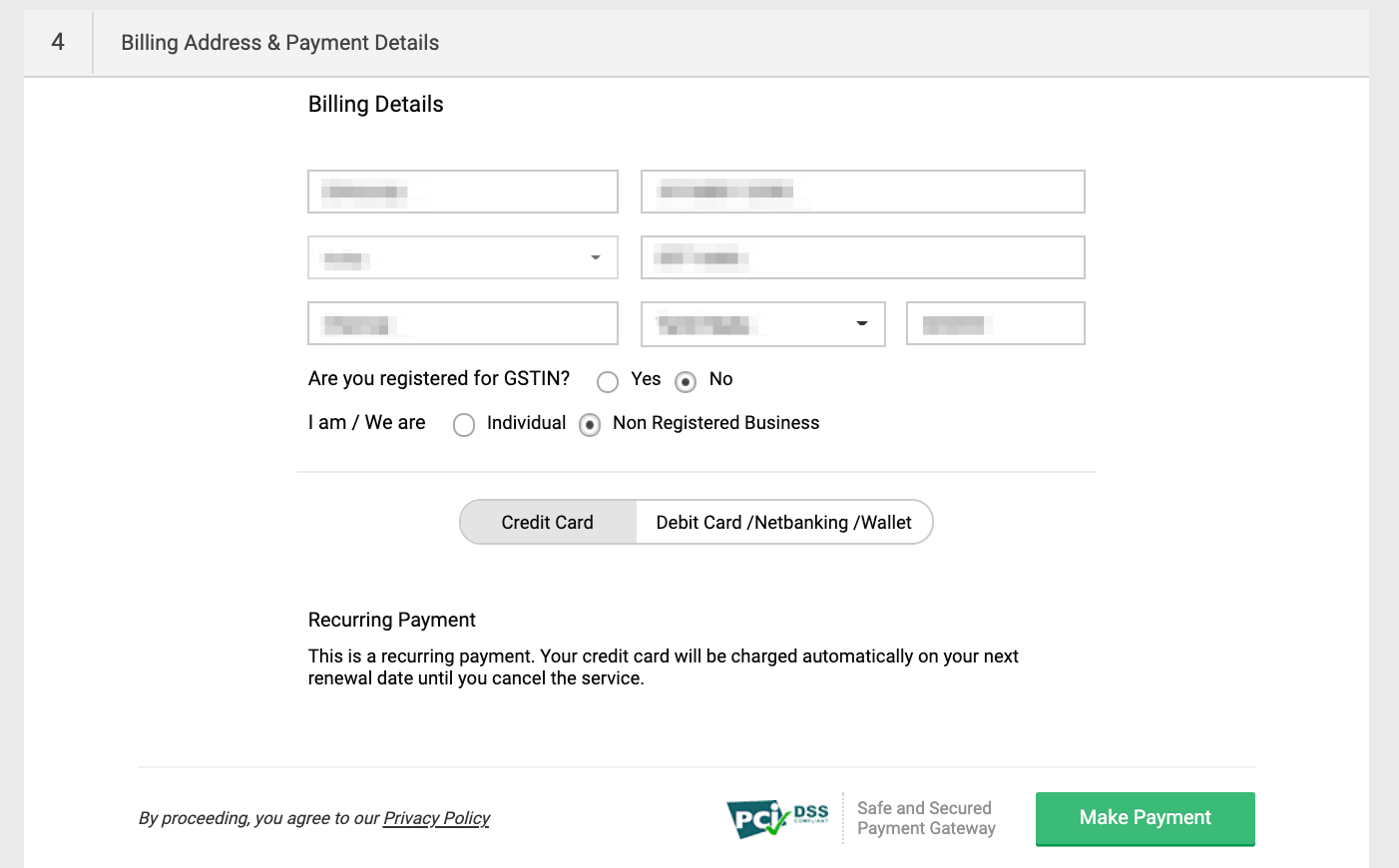Payment Details