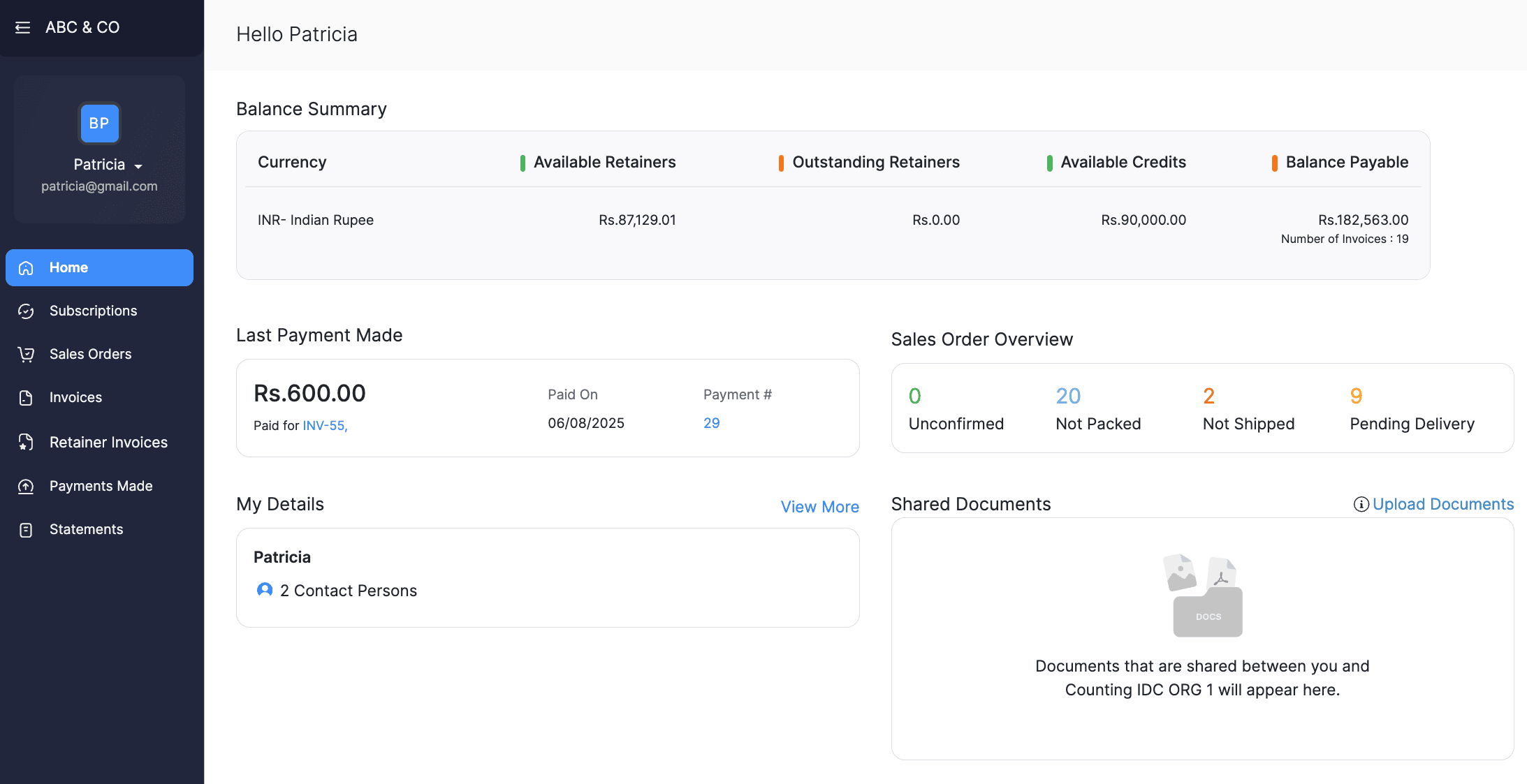 customer-portal-home-page