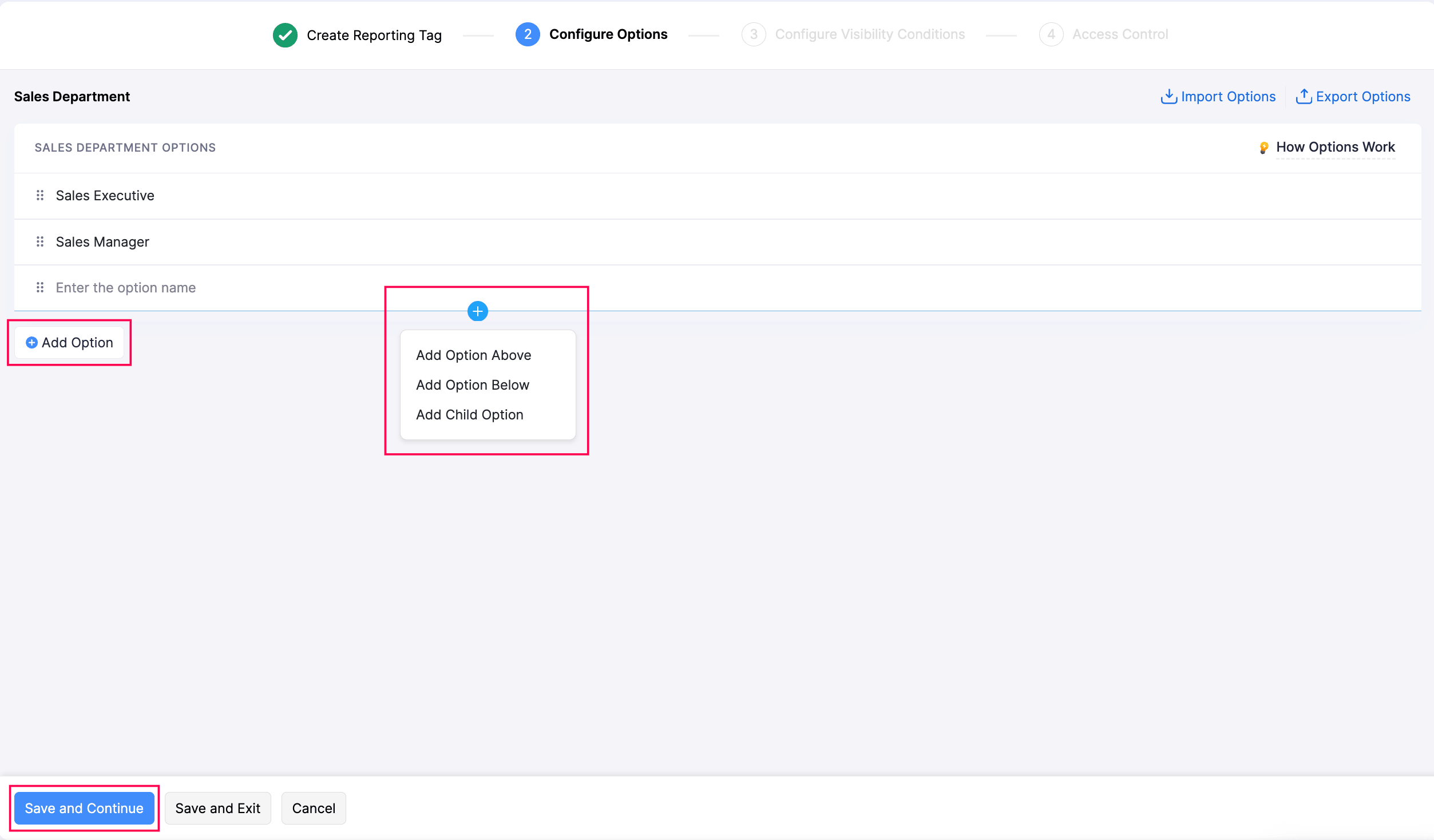 Configure Options