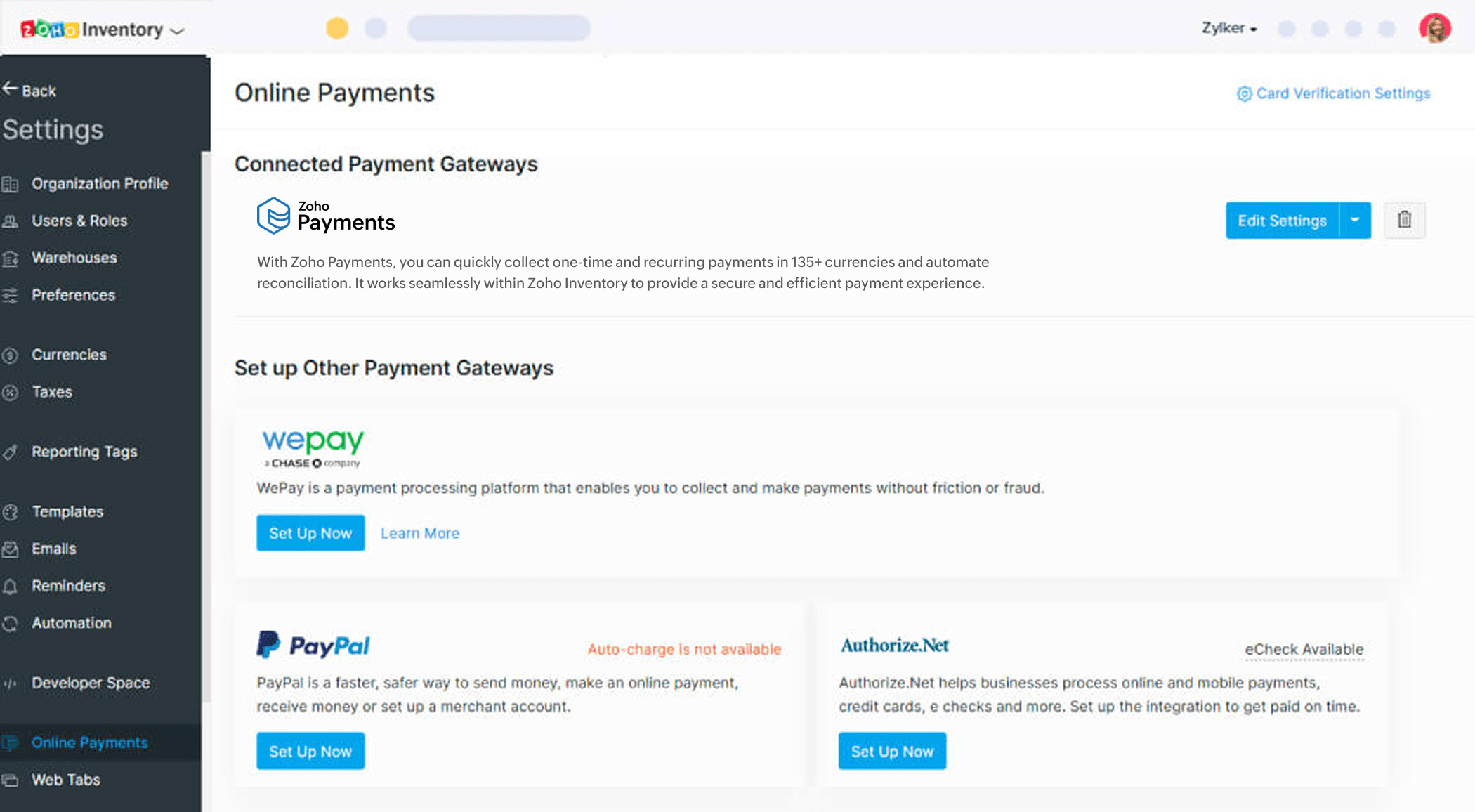 Payment Integrations | Ecommerce Inventory Software - Zoho Inventory