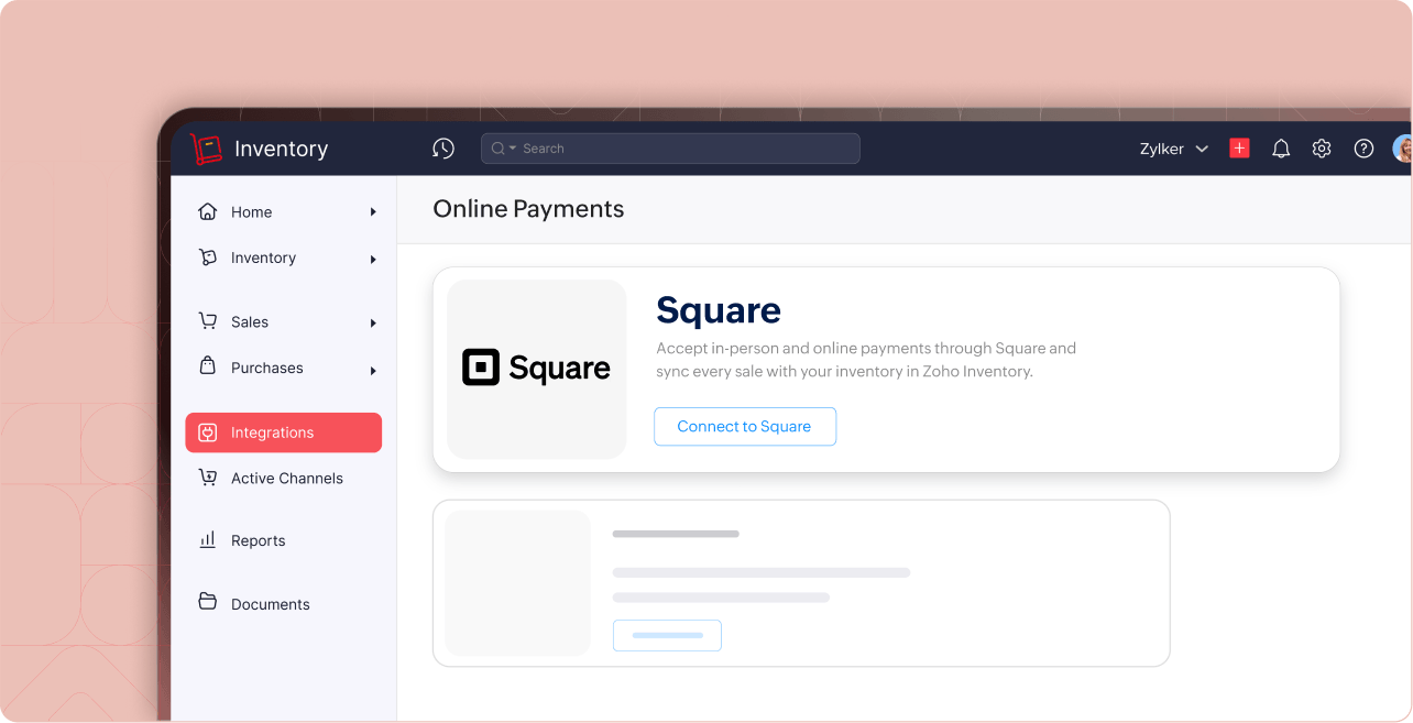 Dashboard - Square | Zoho Inventory