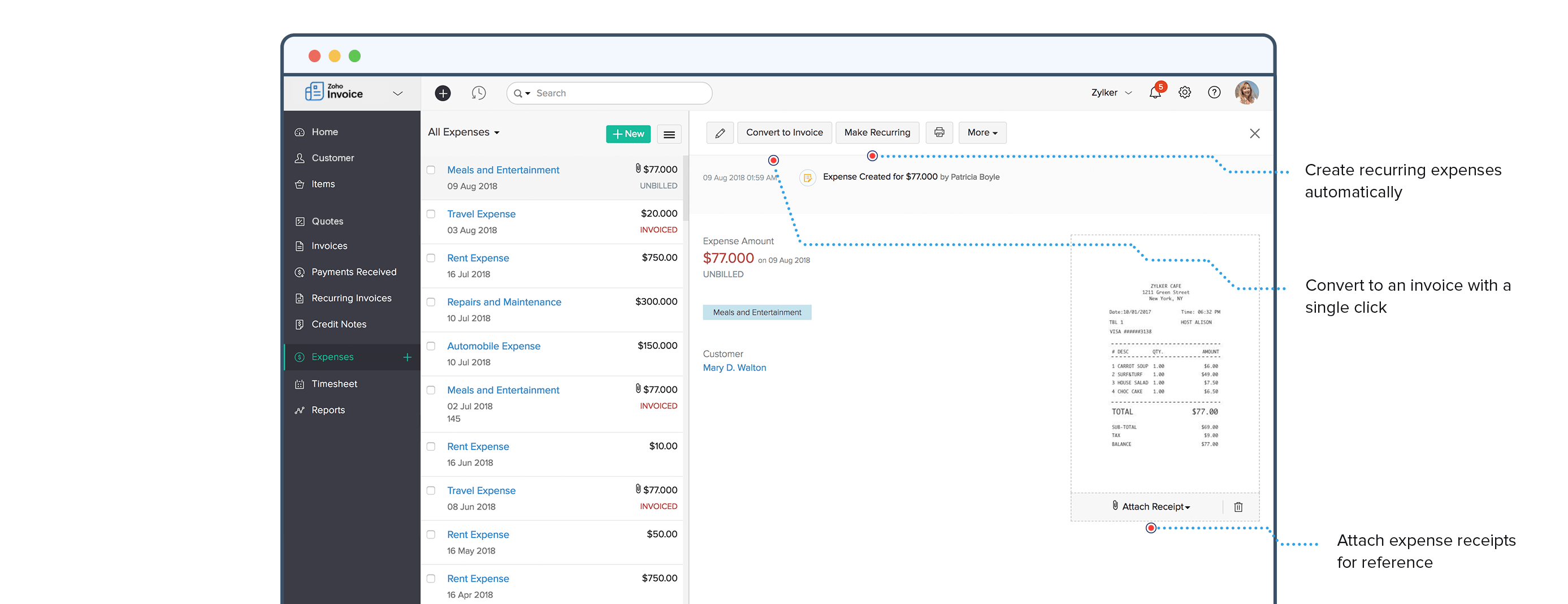Record and track your business expenses