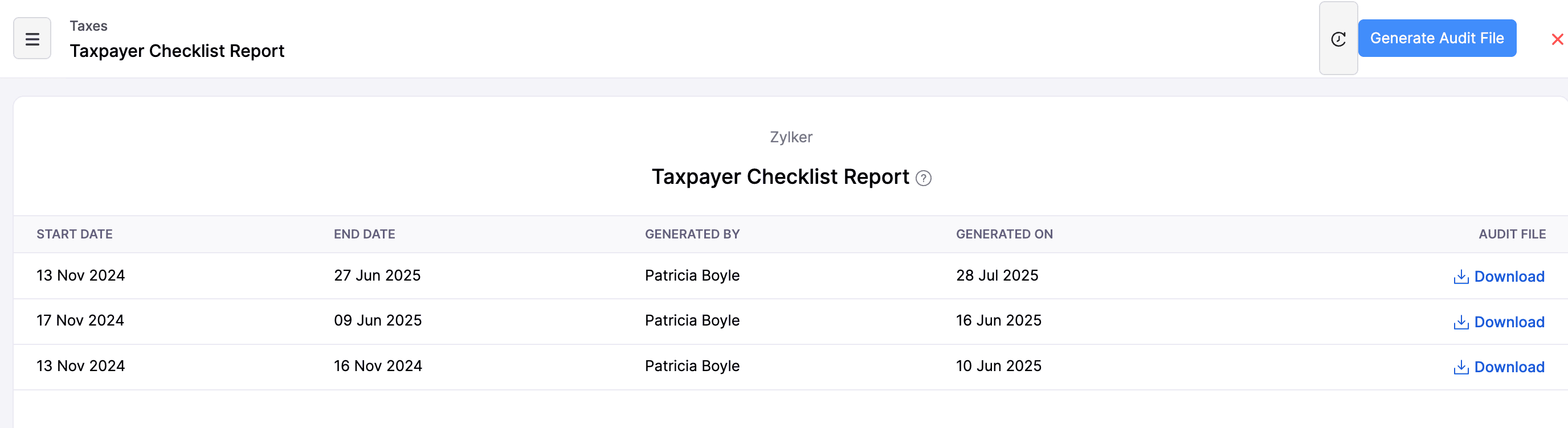 Tax Reports