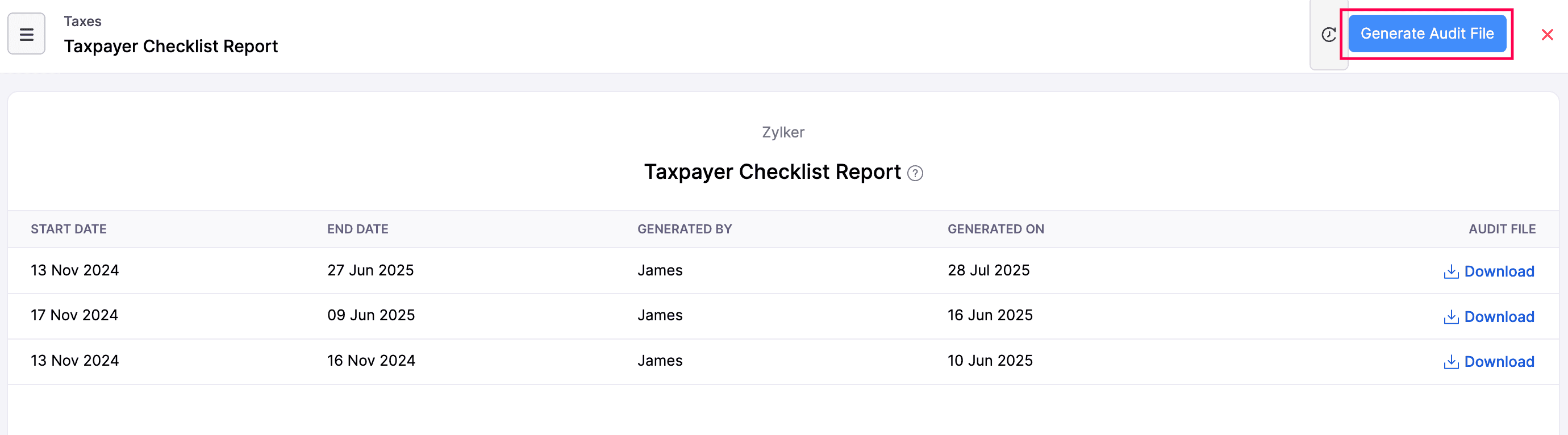 Tax Reports