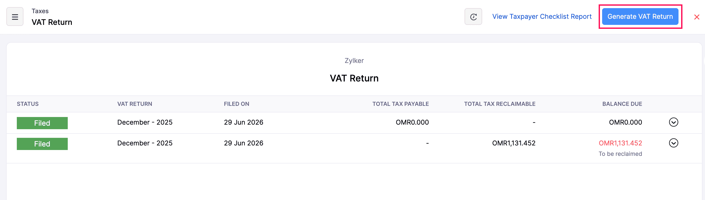 Tax Reports