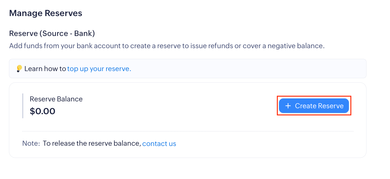 Create Reserve