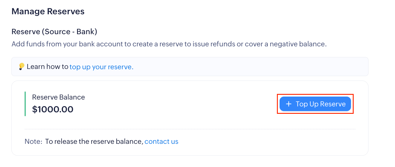 Top Up Reserve