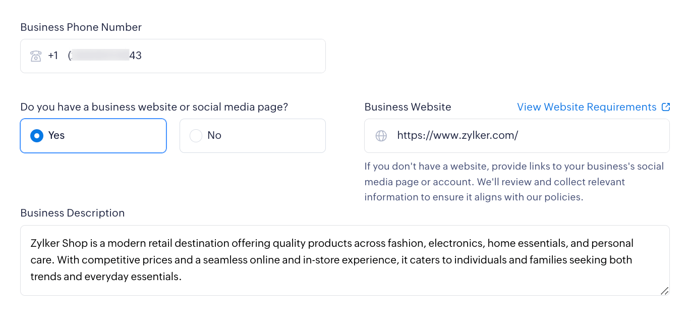 Business Ph.no, Industry, Website, Description