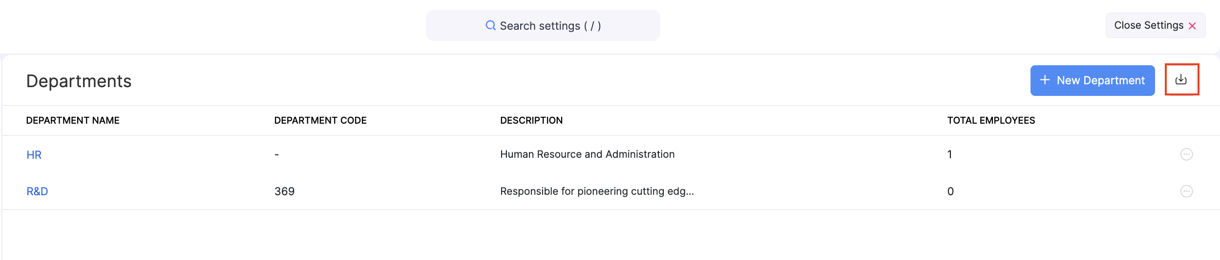 Departments and Designations