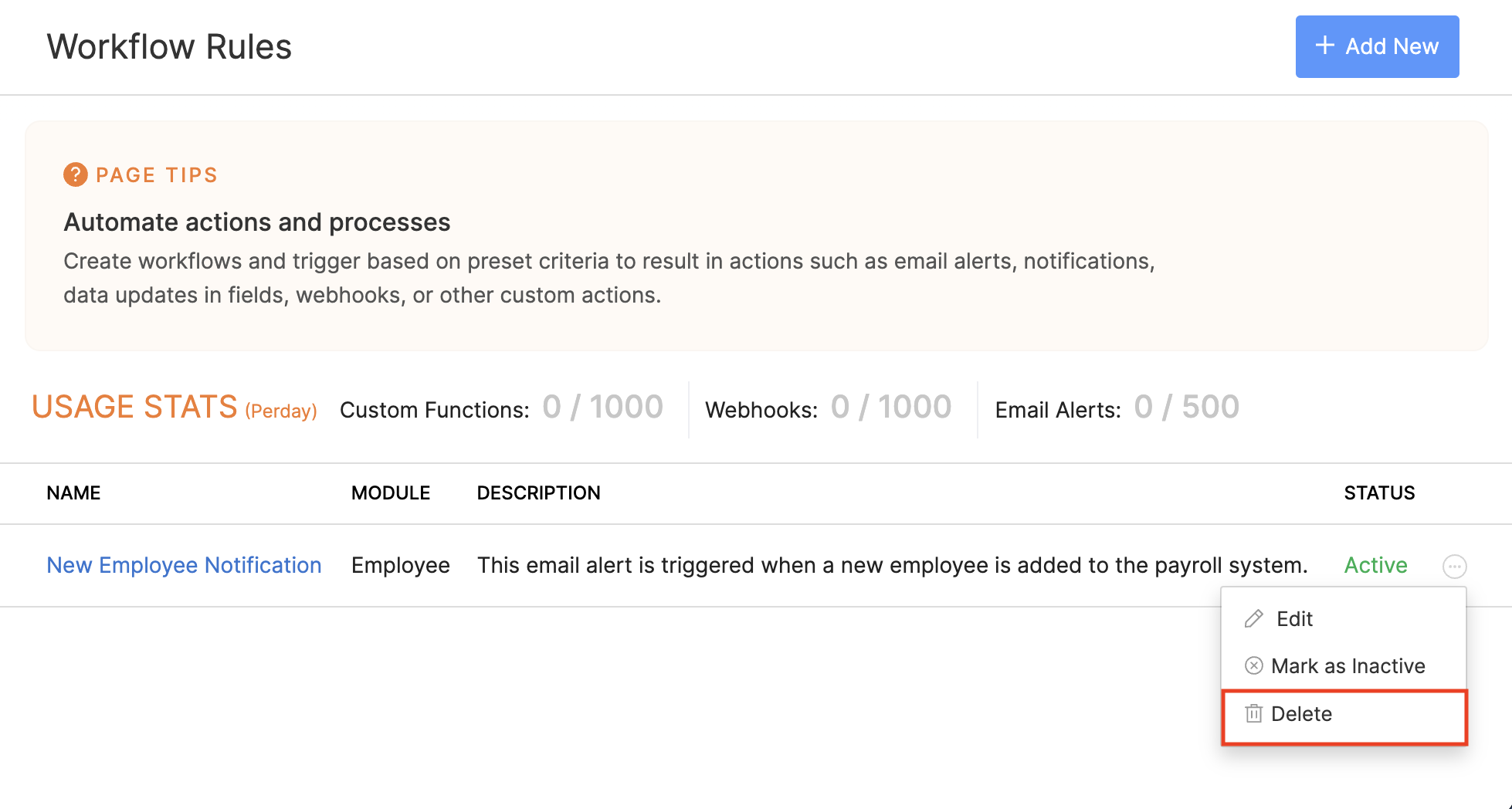 Workflow Rules