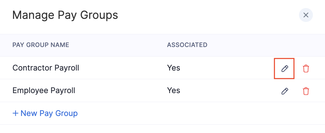 Edit Pay Group