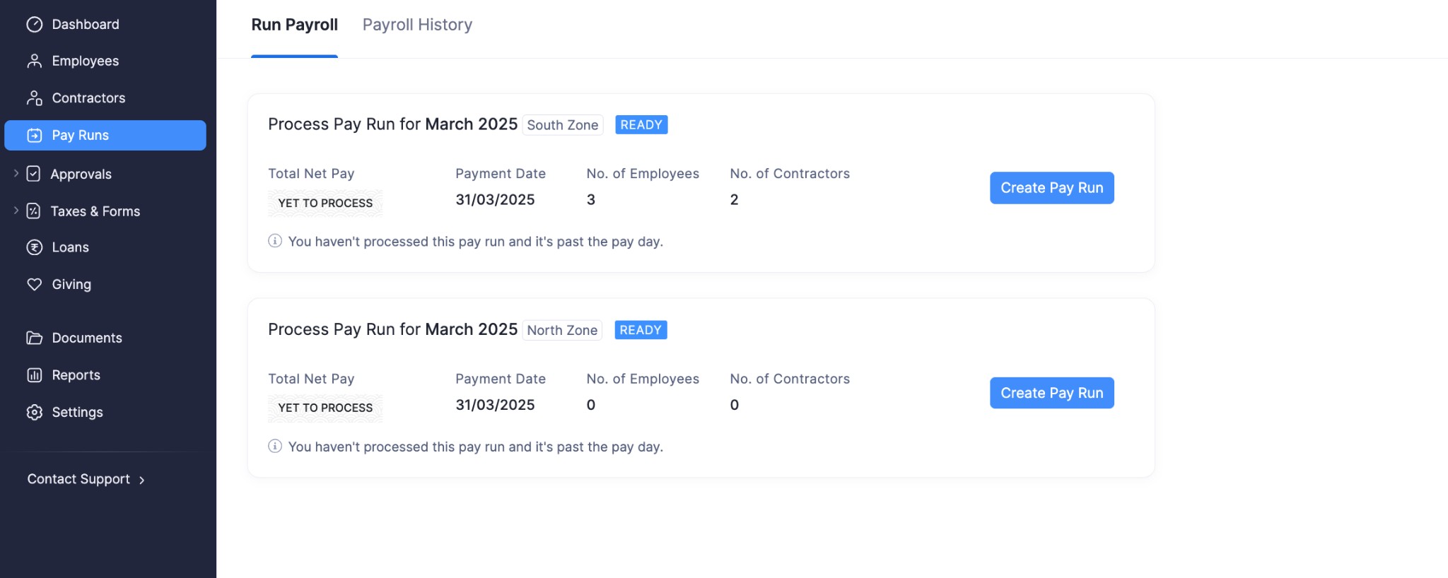 Pay Run Pay Groups