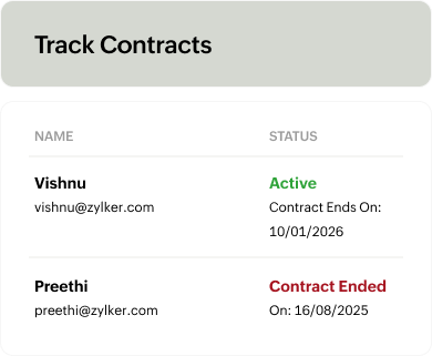 Regular payroll with contract end dates