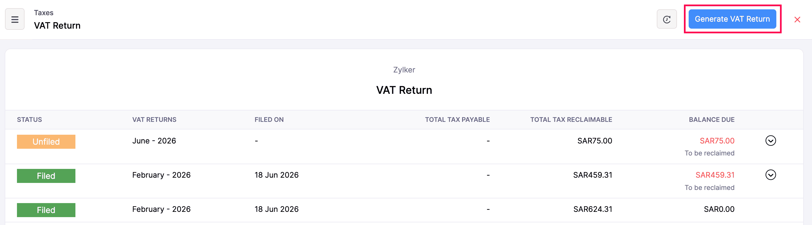 Tax Reports
