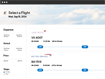 Travel booking UI in Zoho Spend Travel booking UI in Zoho Spend