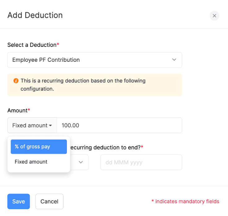 Assign Deductions to the Employee