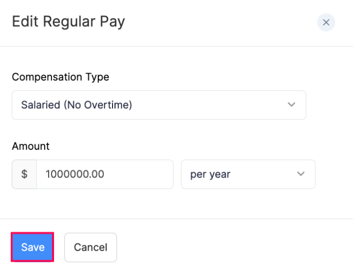 Edit Compensation Details of Employee