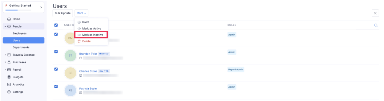 Mark Users as Inactive