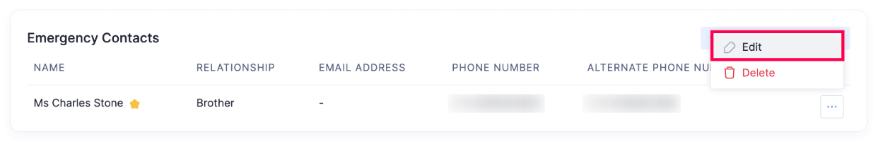 Edit Emergency Contact