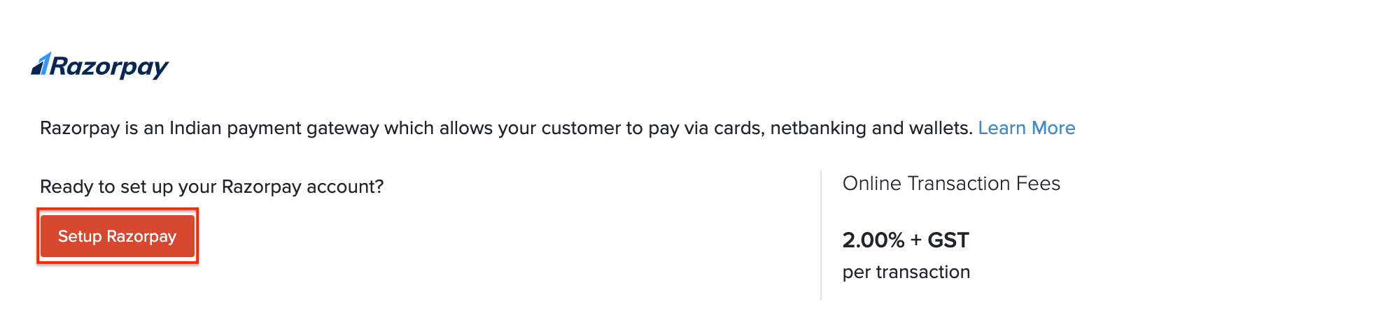 Set up Razorpay
